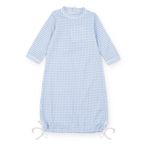 George Day Gown- Light Blue Box Plaid
