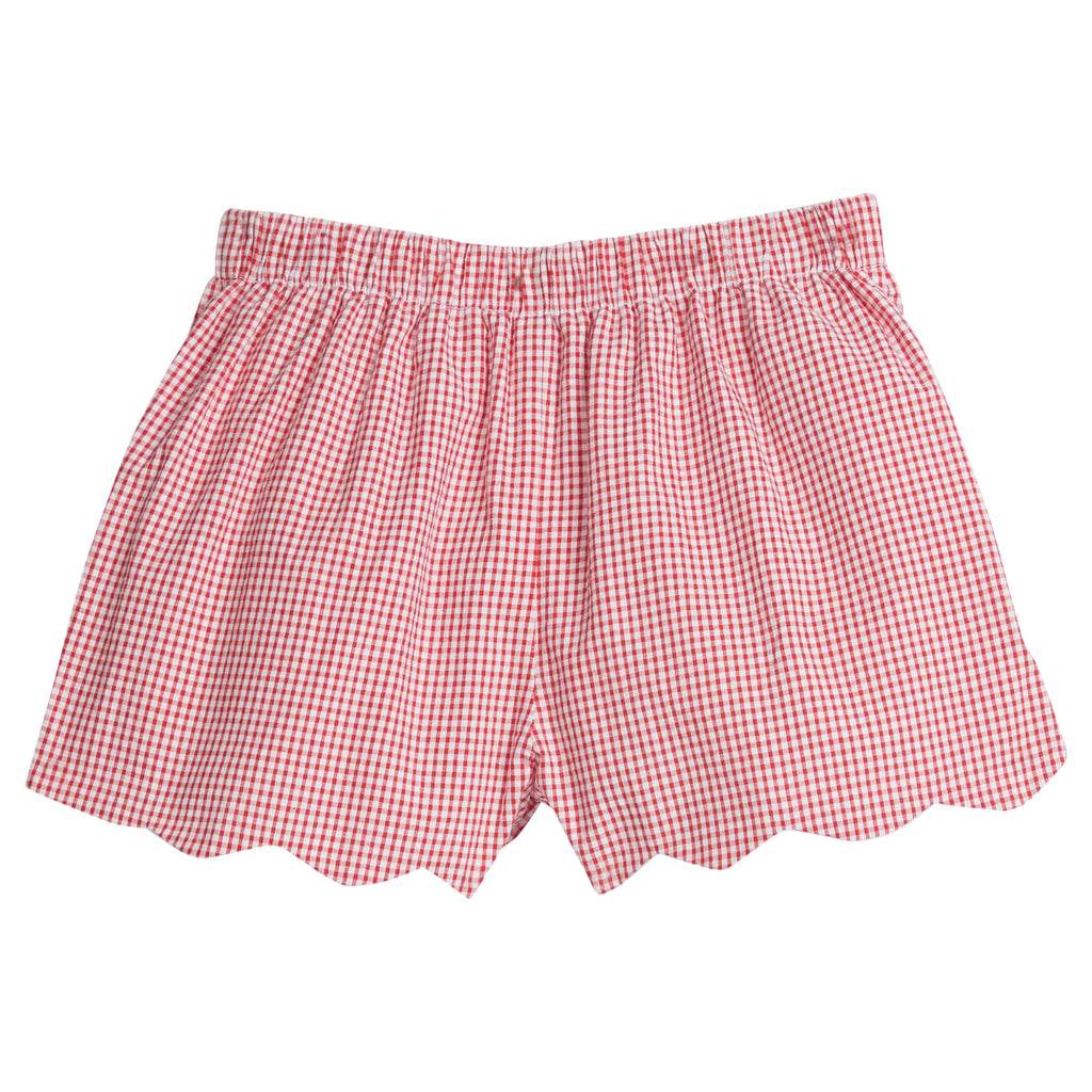 Scallop Short- Red Gingham