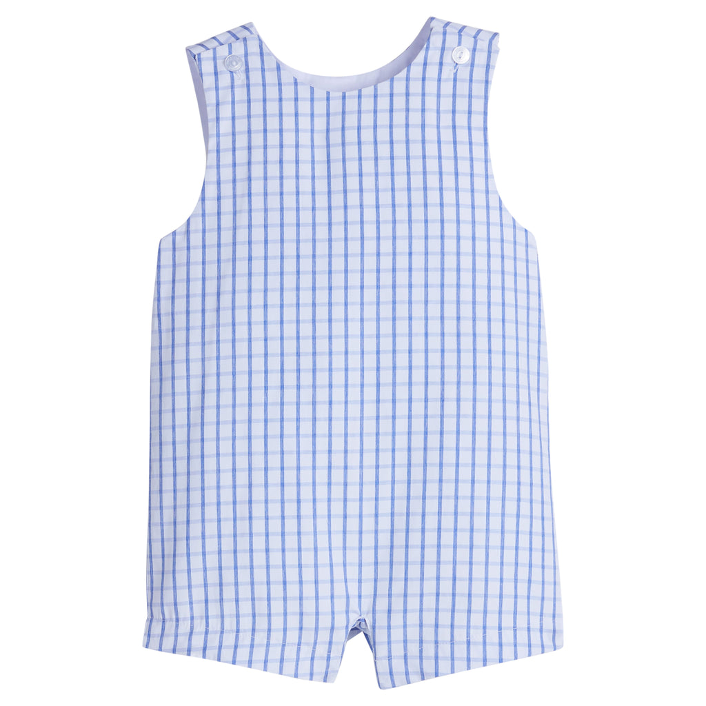 Vintage Romper- Royal Windowpane (12,18,24m,3t)