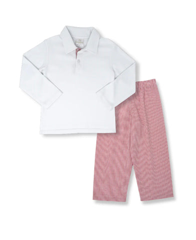 Parker Pant Set- Red and White