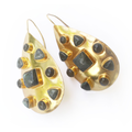 Gold Riddick Earrings Large with Labradorite